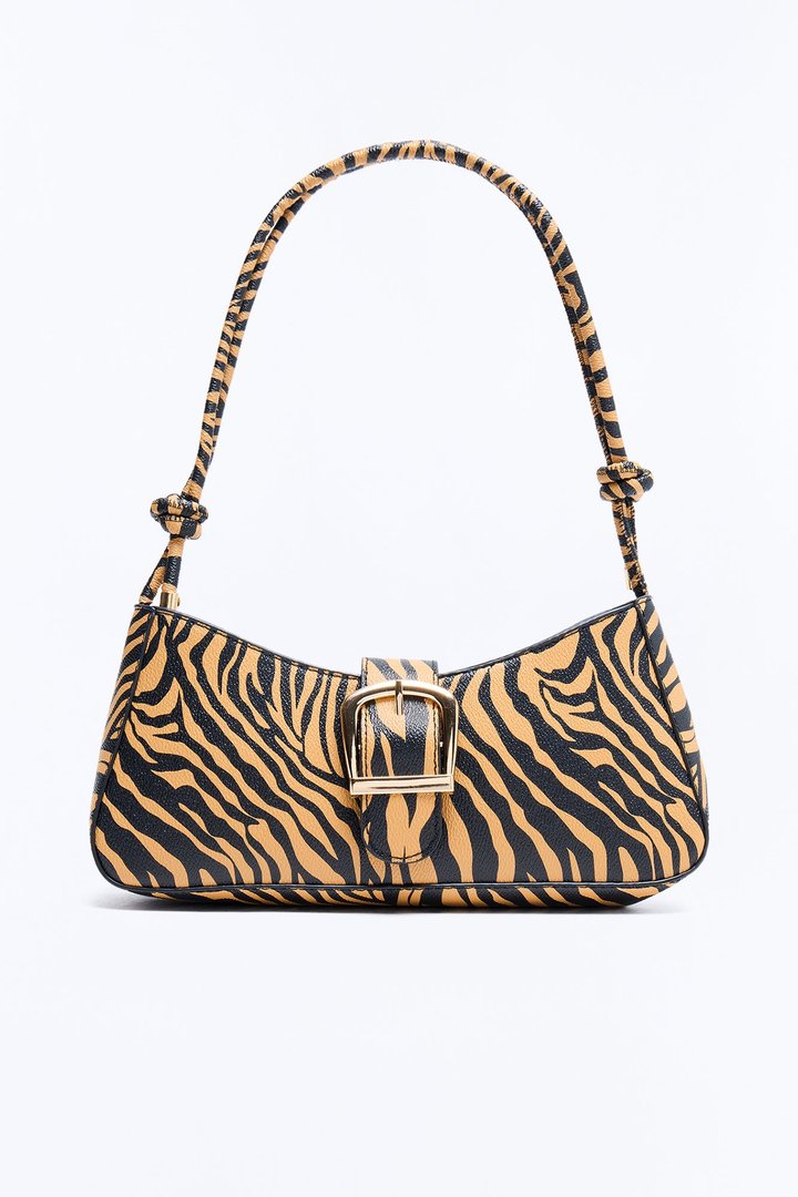 In The Wild Faux Leather Shoulder Handbag - Brown/combo