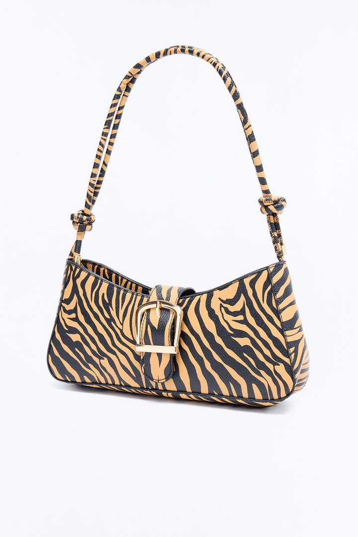 In The Wild Faux Leather Shoulder Handbag - Brown/combo