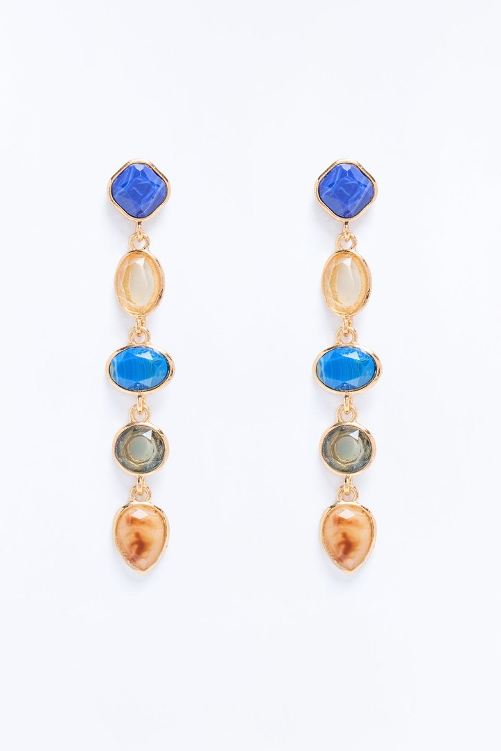 Marina Linear Earrings - Blue/combo
