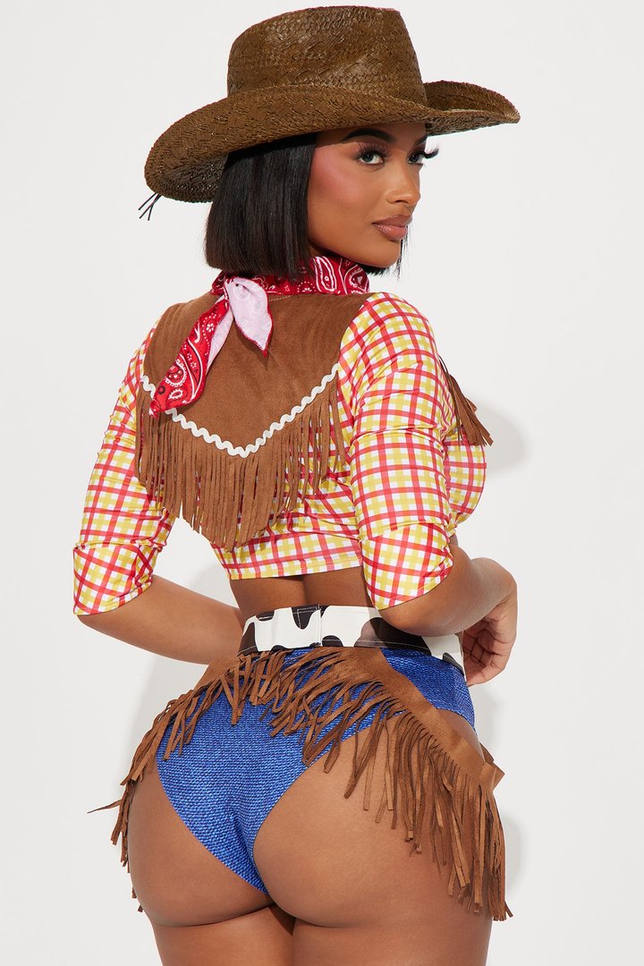 Cowgirl Sheriff 5 Piece Costume Set - Brown/combo