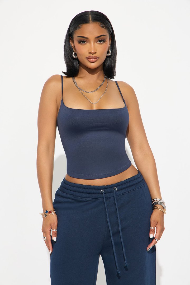 Contour Double Lined Cami Top - Navy