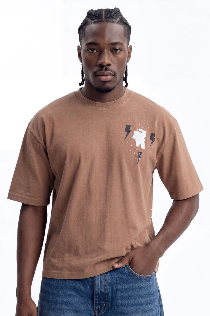 Anti Social Soul Raw Patch Short Sleeve Tee - Brown