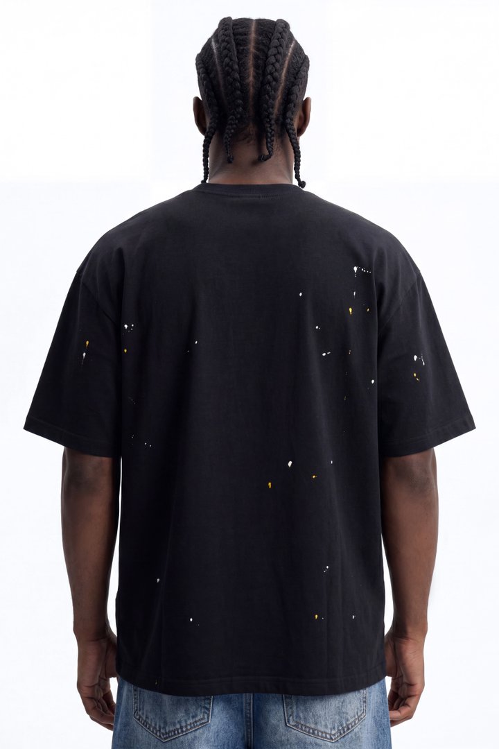 Paint Splatter Crewneck Tee - Black/combo