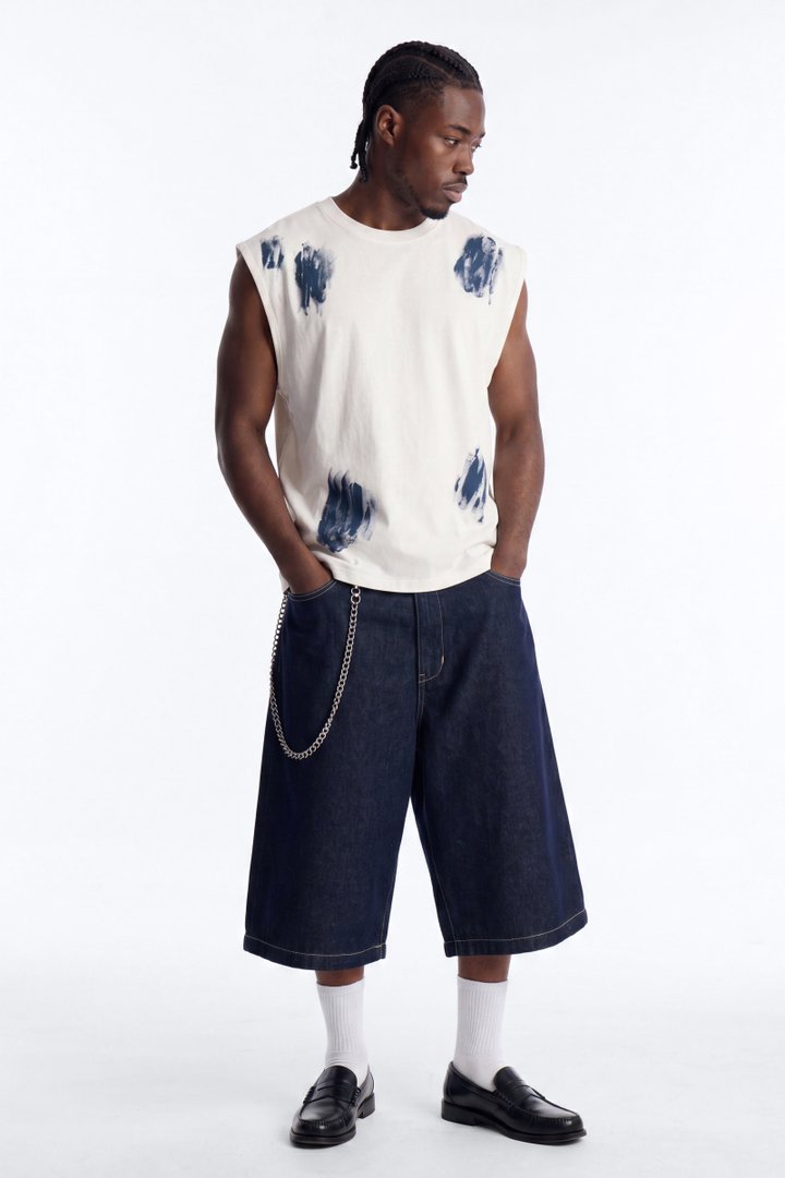 Paint Spray Muscle Tee - White/combo