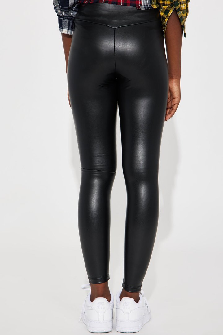 Mini It's All About Me Faux Leather Legging - Black