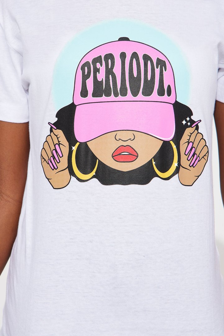 Mini Periodt Queen Short Sleeve Tee - White