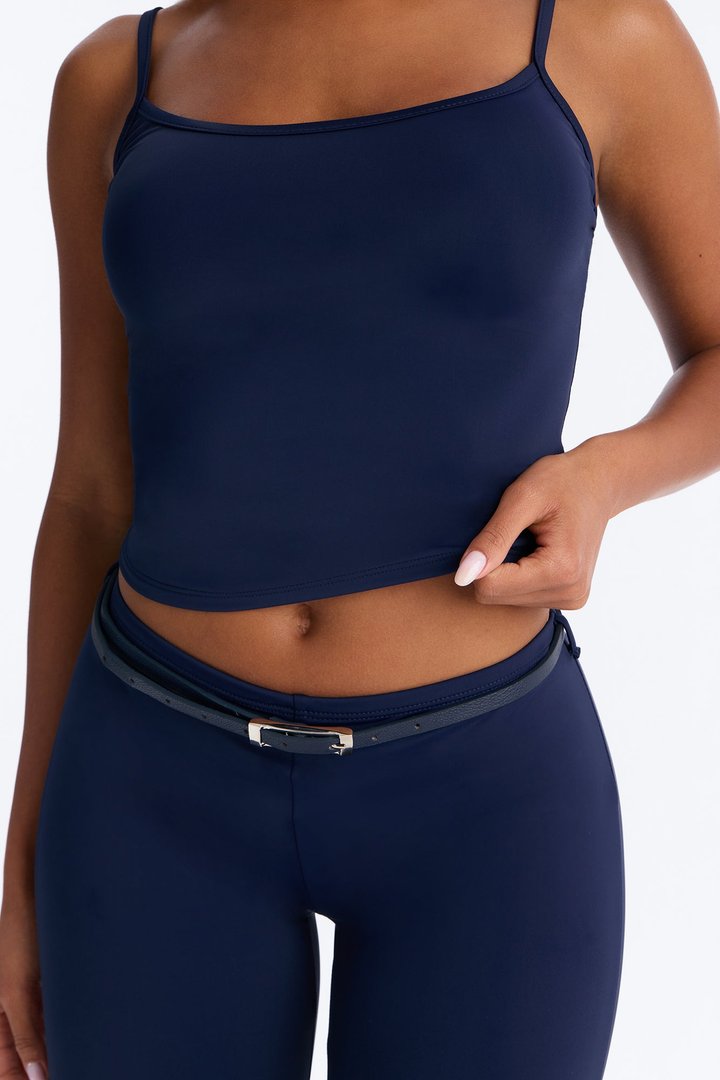 Alexa Belted Capri Set - Navy