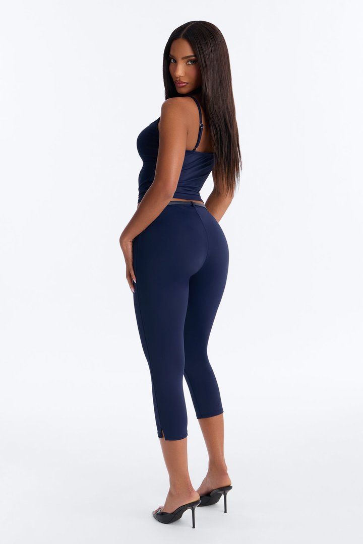 Alexa Belted Capri Set - Navy