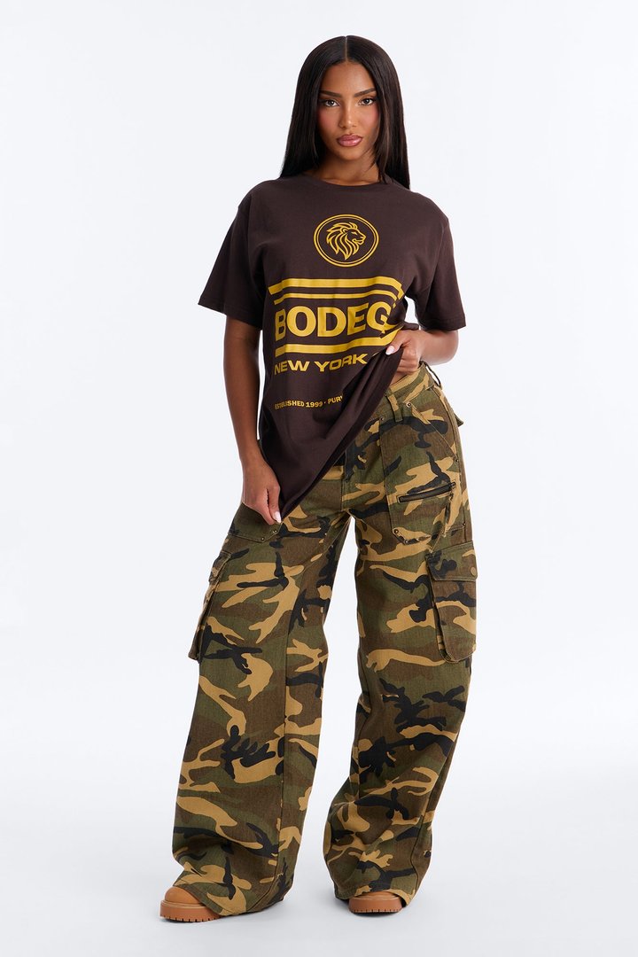 NYC Lions Head Bodega Oversized Tee - Brown