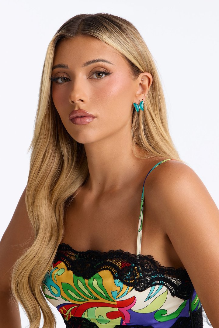 Flutter Away Stud Earrings - Teal