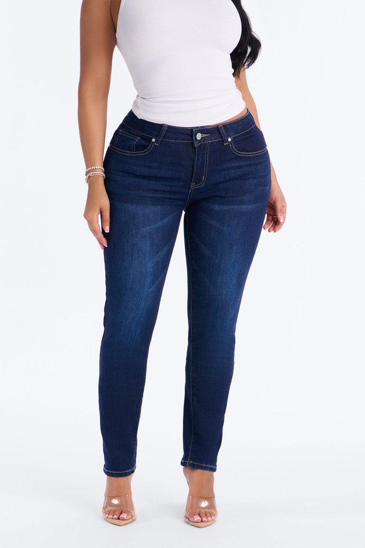 Never Settle High Rise Everyday Stretch Skinny Jeans - Dark Wash