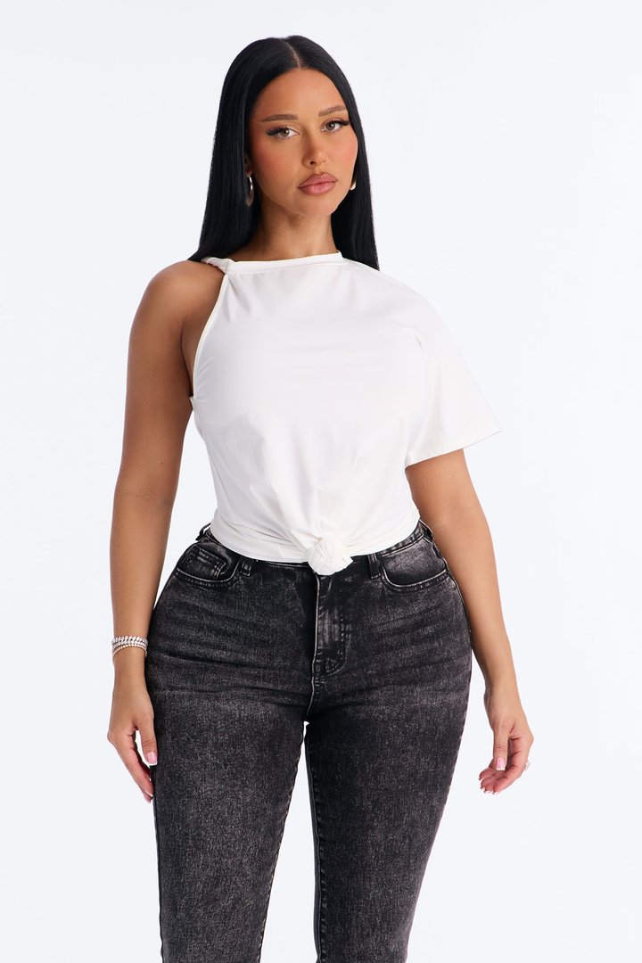 Halfway There Knot Short Sleeve Tee - White