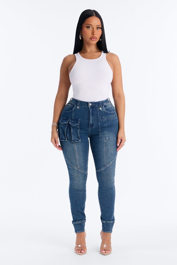 Take Control Utility Stretch Skinny Jeans - Dark Wash