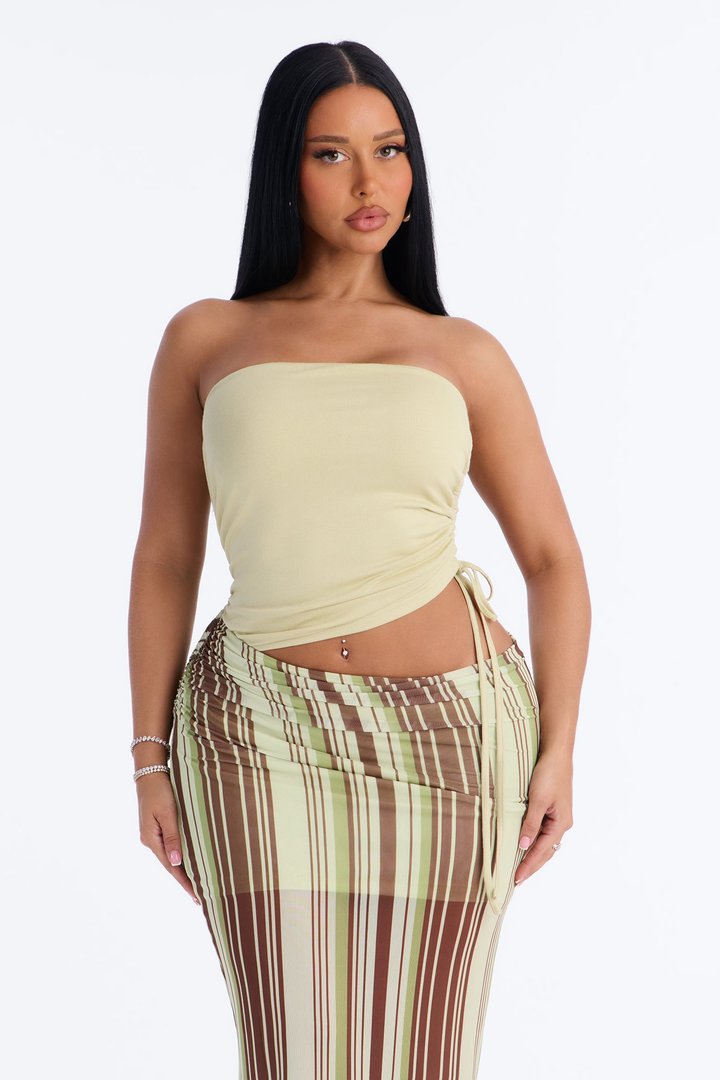 No Limits Strapless Maxi Dress - Green/combo