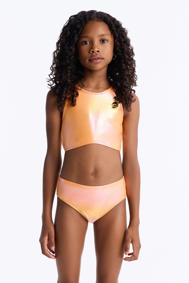 Mini Summer Fever Shimmer Racerback 2 Piece Bikini - Orange