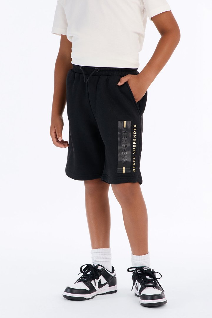 Mini Never Surrender Fleece Shorts - Black