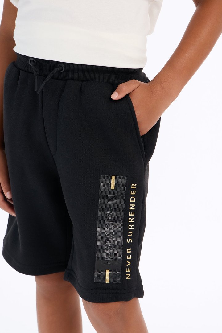 Mini Never Surrender Fleece Shorts - Black