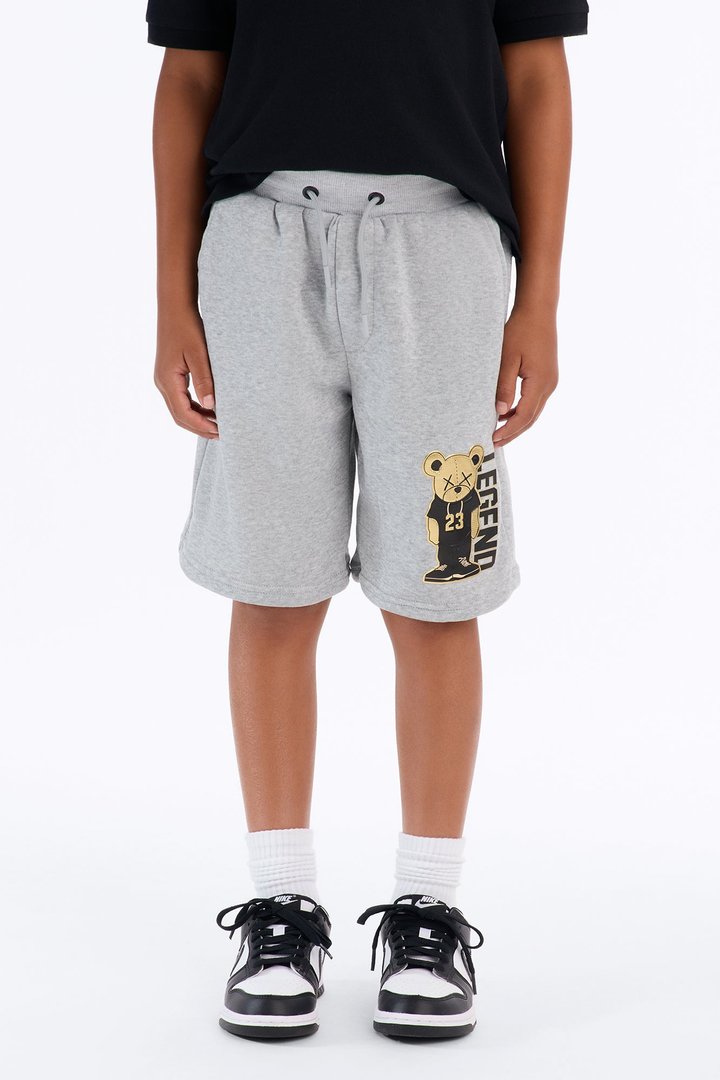 Mini Be A Legend Fleece Shorts - Heather Grey