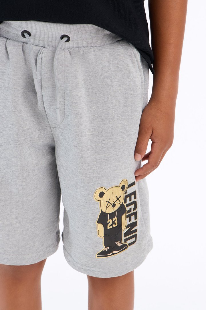Mini Be A Legend Fleece Shorts - Heather Grey