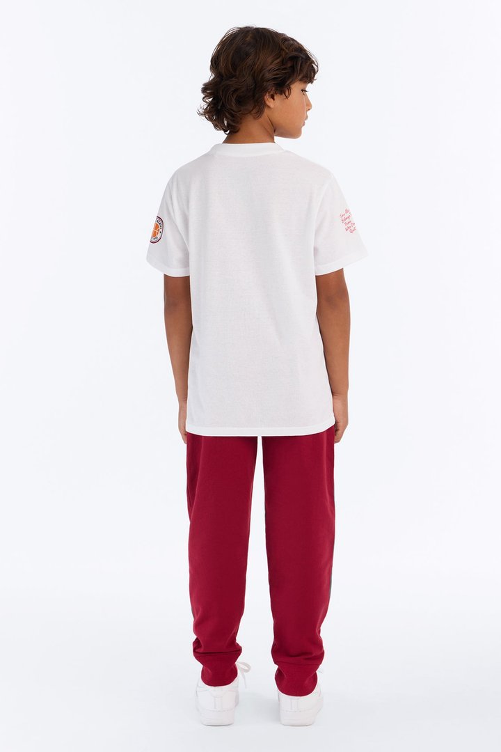 Mini He's The Champ Pant Set - Burgundy/combo