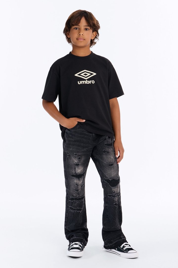 Mini Undercover Slim Stacked Flare Jeans - Black Wash