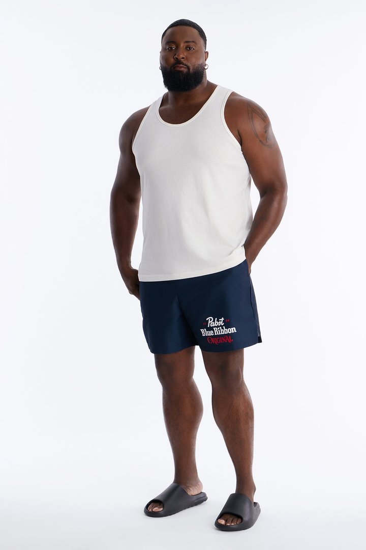 PBR Iconic Summer Swim Trunk 7″ - Navy/combo