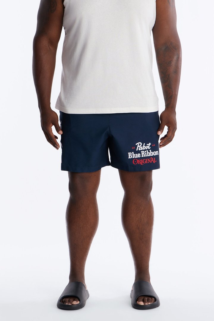 PBR Iconic Summer Swim Trunk 7″ - Navy/combo