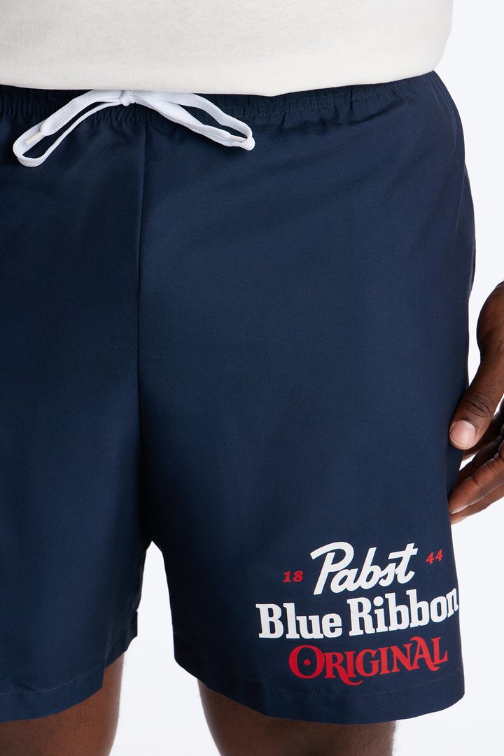 PBR Iconic Summer Swim Trunk 7″ - Navy/combo