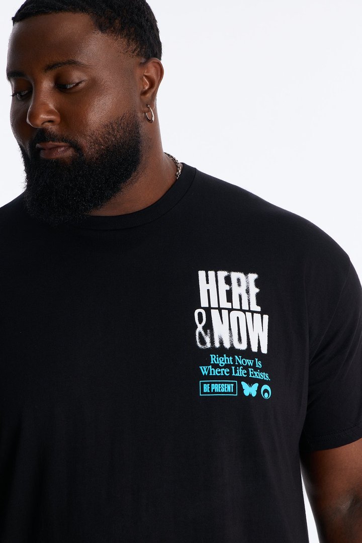 Here And Now Right Now Oversized Short Sleeve Tee - Black