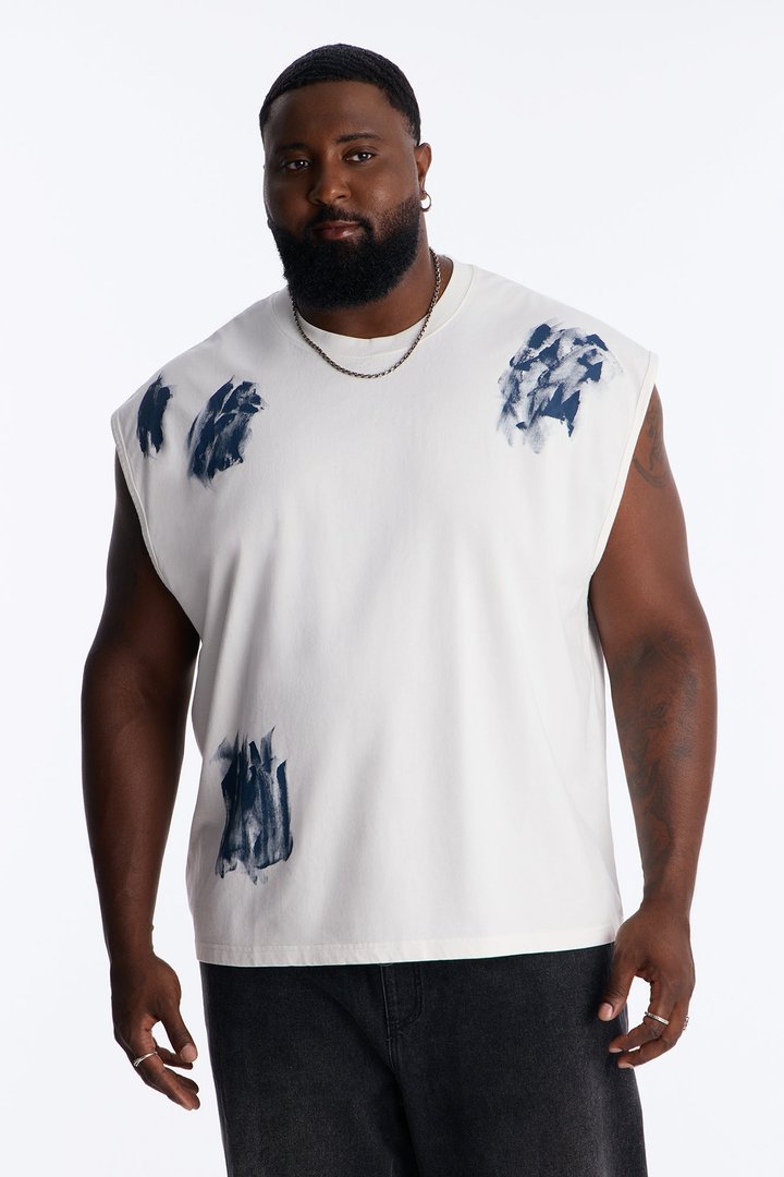 Paint Spray Muscle Tee - White/combo