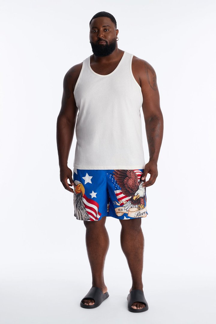 Patriotic Summer Swim Trunk 7″ - Multi Color