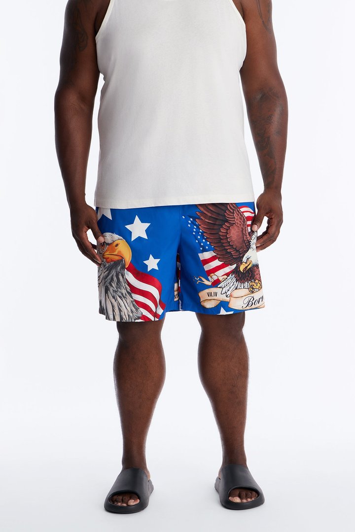 Patriotic Summer Swim Trunk 7″ - Multi Color