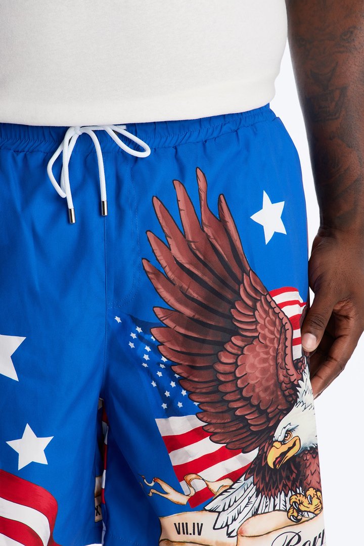 Patriotic Summer Swim Trunk 7″ - Multi Color
