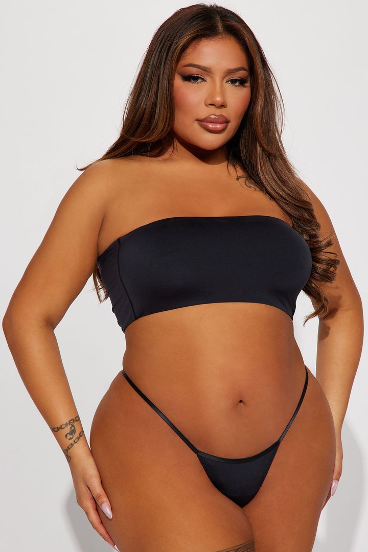 Light As A Feather Microfiber G String Thong Panty - Black