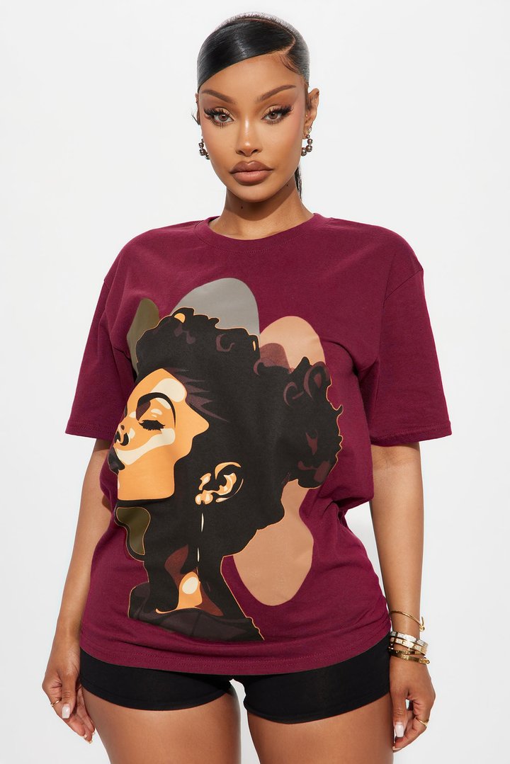 Beautiful Woman Tee - Burgundy