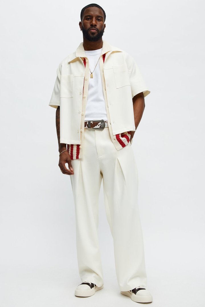 Cropped Ronan Weekender Button Up Shirt - Cream