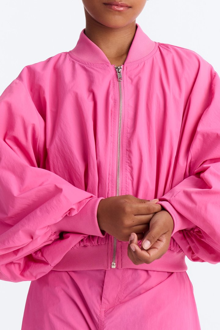 Mini Do Not Disturb Mode Windbreaker Jacket - Fuchsia