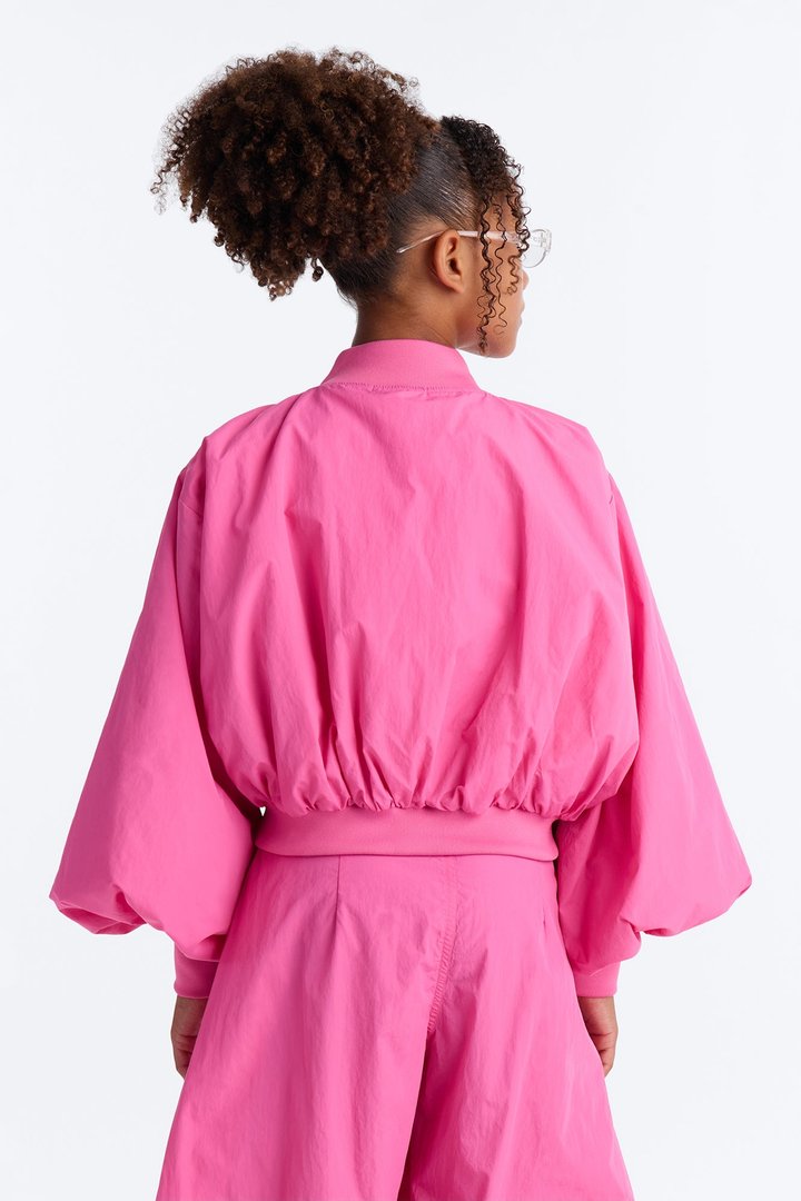 Mini Do Not Disturb Mode Windbreaker Jacket - Fuchsia