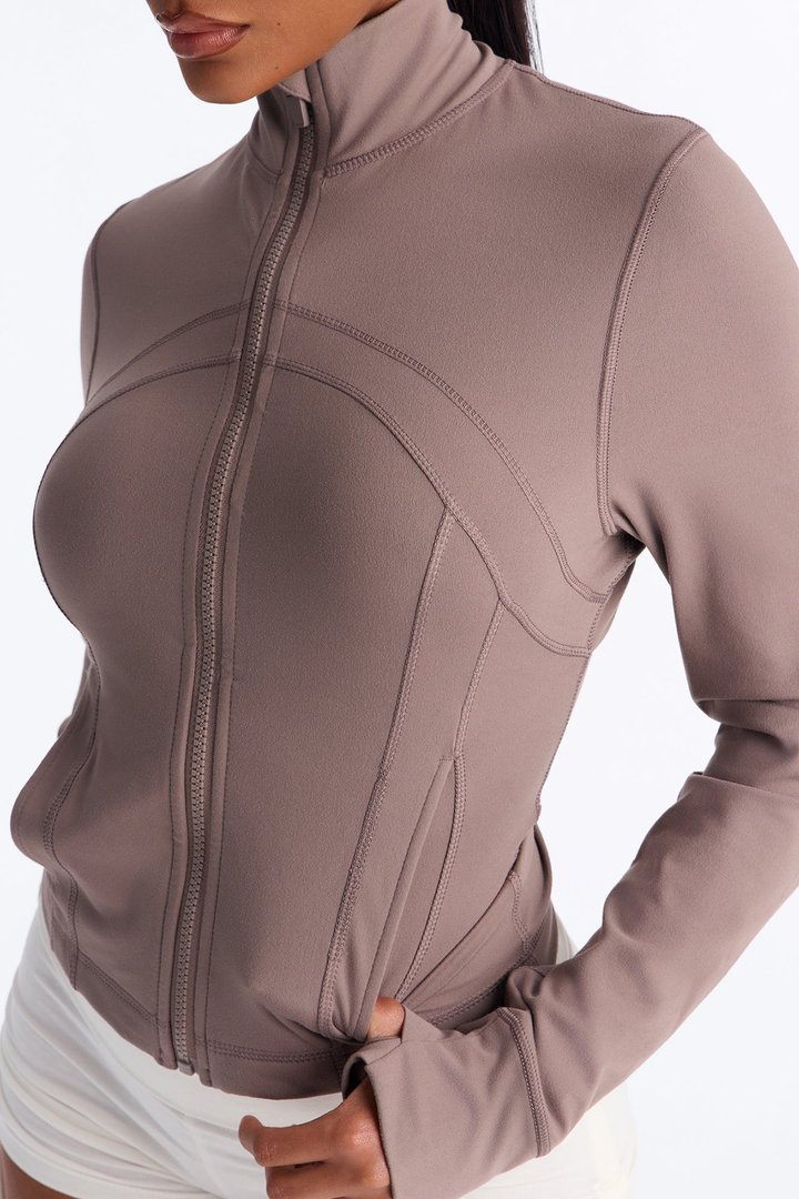Myla Lounge Tricot Zip Front Jacket - Stone
