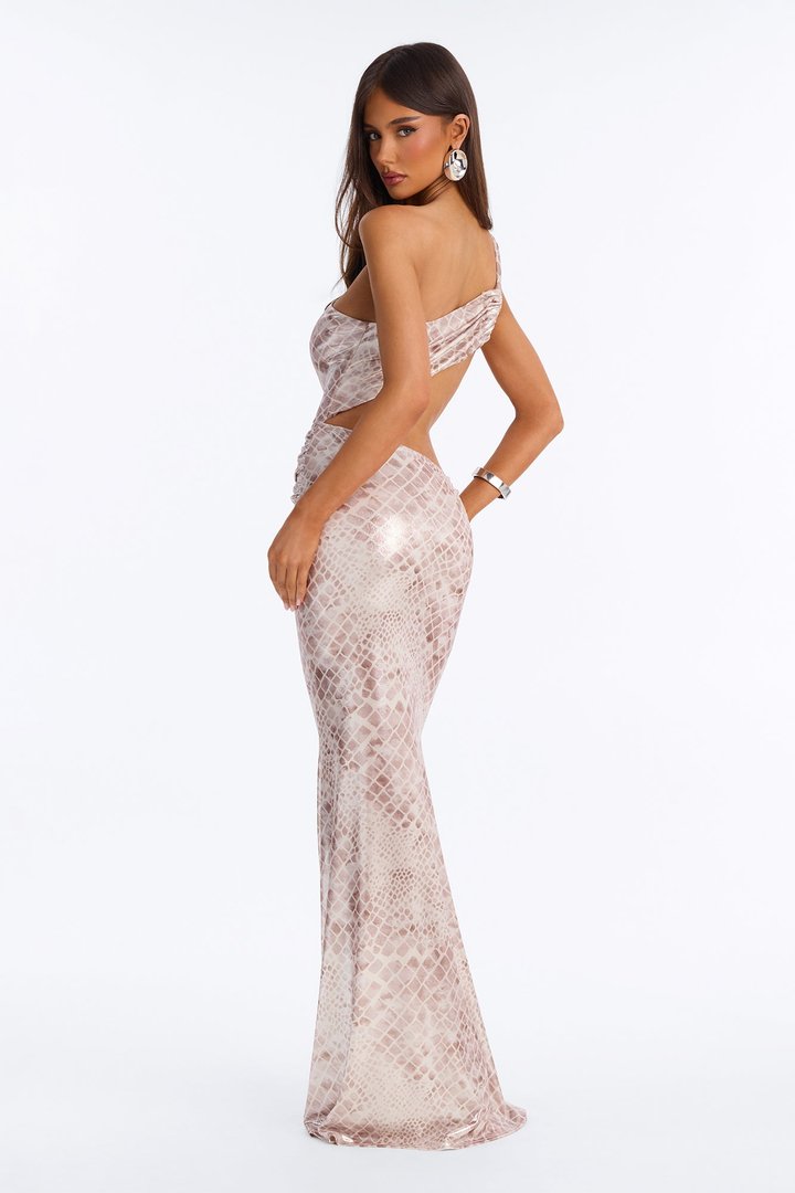 Island Babe Metallic Maxi Dress - Pink/combo