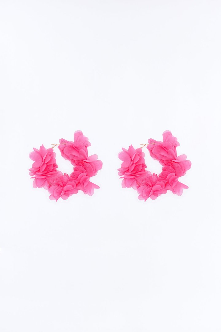 Paradise Splash Hoop Earrings - Fuchsia