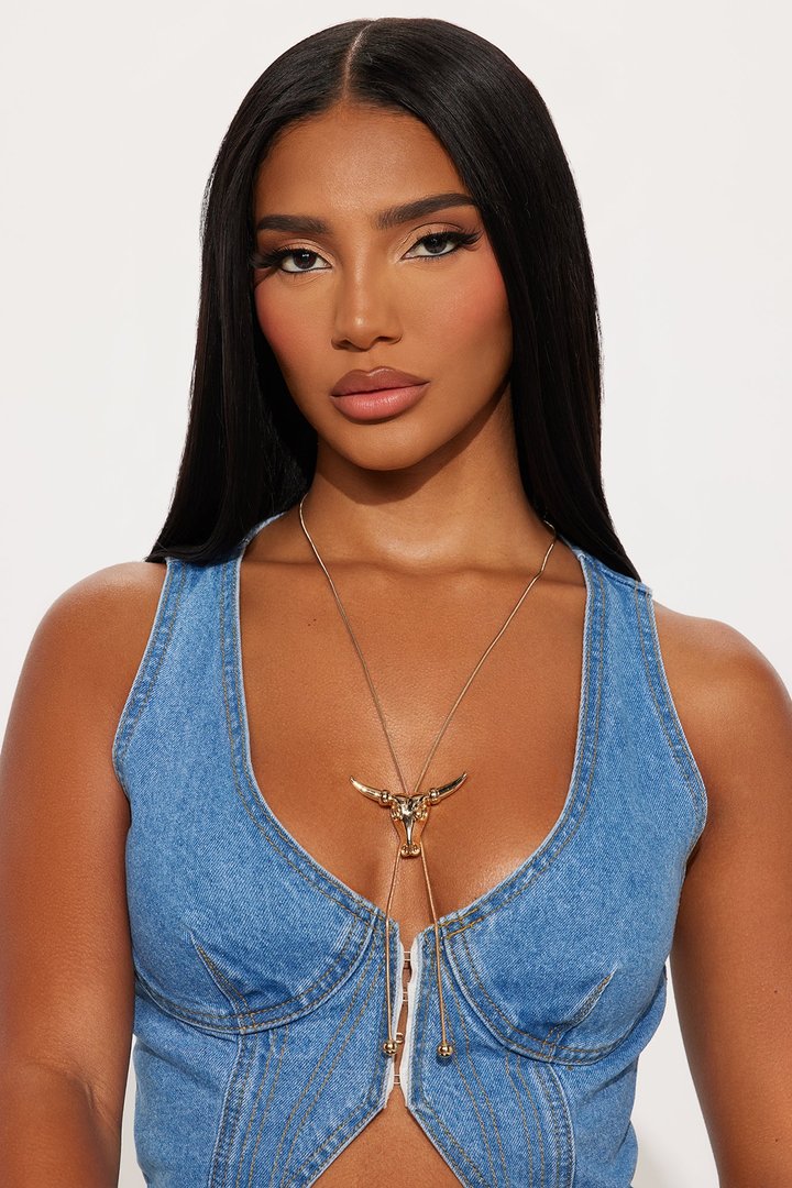 Stubborn Bull Lariat Necklace - Gold