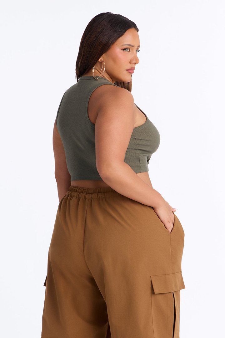 Cara Ribbed Tank - Olive