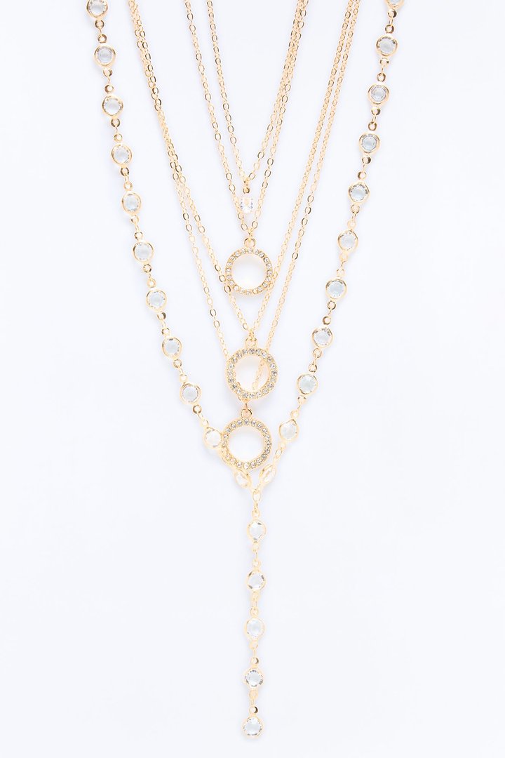 Right On Target Layered Necklace - Gold
