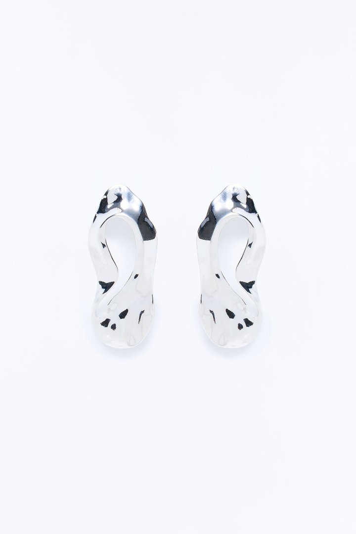 Alina Abstract Drop Earrings - Silver
