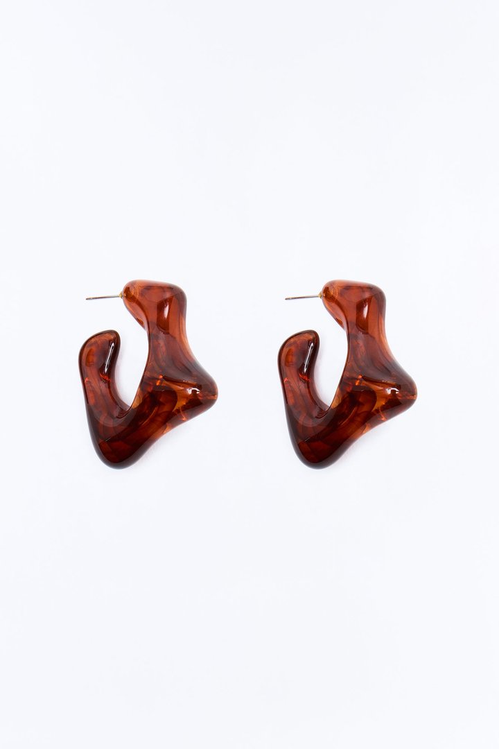 Sunset Glow Hoop Earrings - Brown