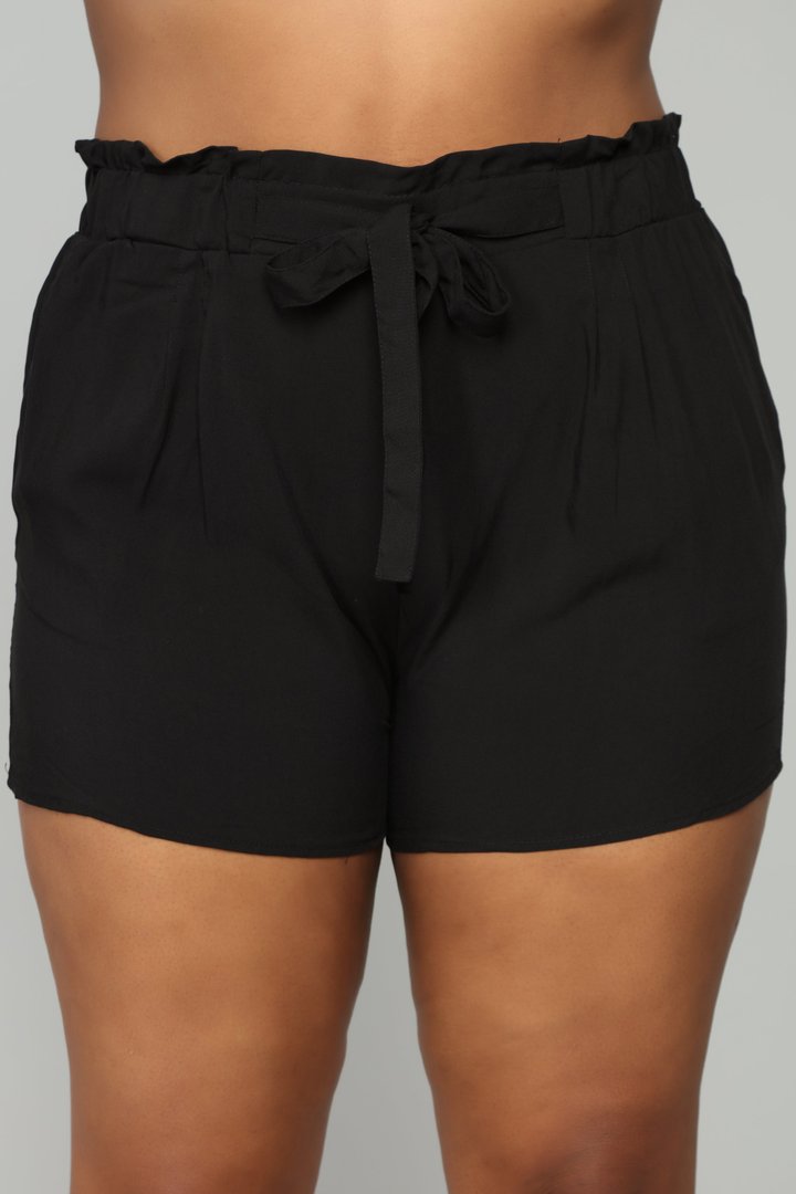 Rosie Tie Waist Shorts - Black