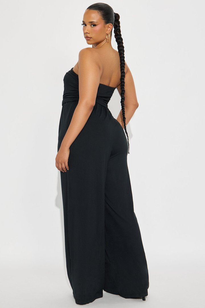 Comfy Girl Wide Leg Jumpsuit - Black