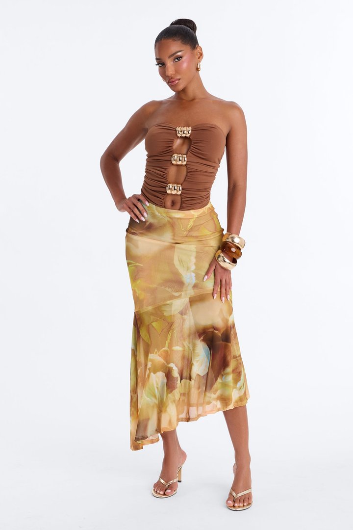 Havana Hardware Tube Bodysuit - Brown