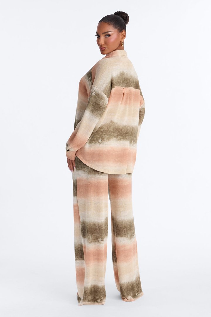 Ivy Striped Ombre Pant Set - Olive/combo